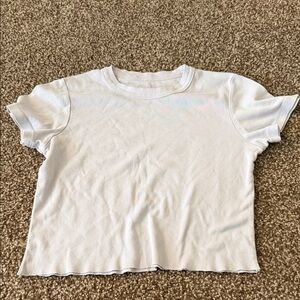 Brandy Melville White Cropped Tee